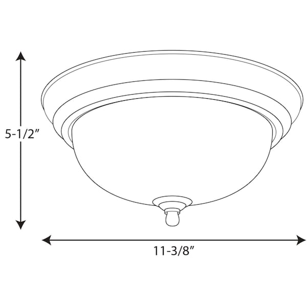 One-Light Dome Glass 11-3/8 Close-to-Ceiling